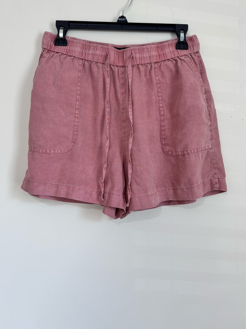 JNY Jones New York Linen Mauve High Waist Pull On Slouchy Lagenlook Beachy Short